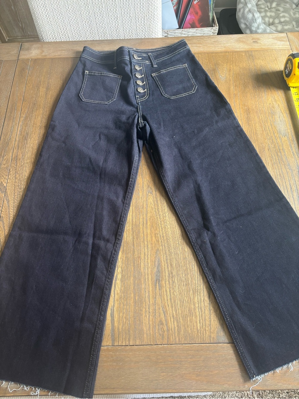 Liu Jo - Rebel Queen Untagged Dark High-Waist Cropped Wide-Leg Jeans
